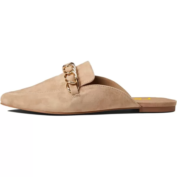 imageFSJ Women Fashion Closed Pointed Toe Chain Flat Mules Comfy Slip On Casual Backless Loafers Slides Shoes Size 415 USWheat
