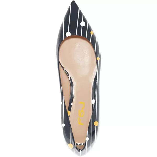 imageFSJ Women Novelty Pointed Toe Pumps Slip On Multicolored Flats Summer Holiday Casual Dress Shoes Size 415 USBlack 2