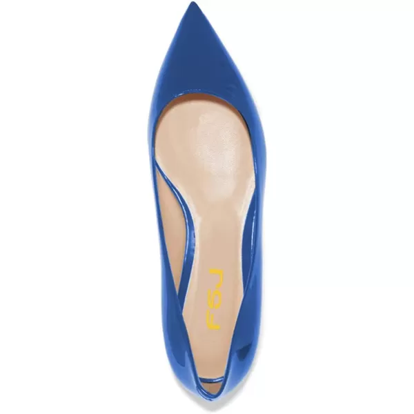 imageFSJ Women Novelty Pointed Toe Pumps Slip On Multicolored Flats Summer Holiday Casual Dress Shoes Size 415 USBlue