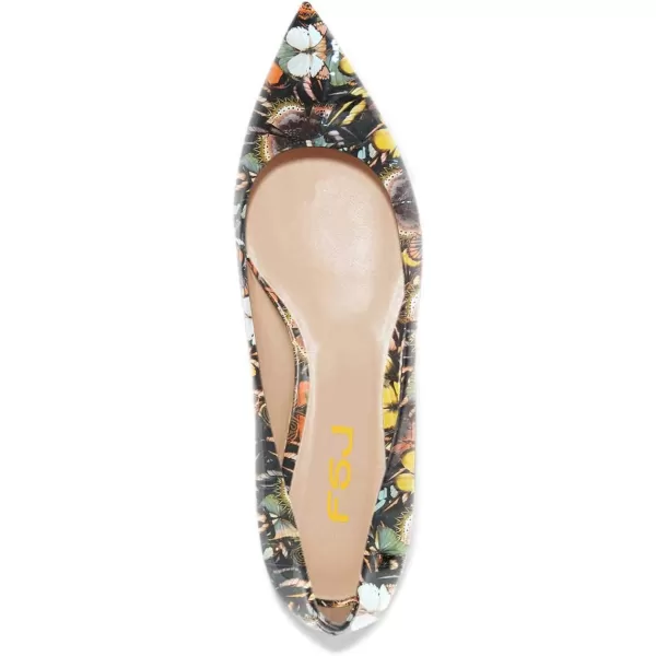 imageFSJ Women Novelty Pointed Toe Pumps Slip On Multicolored Flats Summer Holiday Casual Dress Shoes Size 415 USButterflies