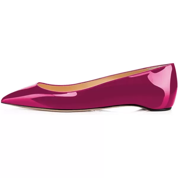 imageFSJ Women Novelty Pointed Toe Pumps Slip On Multicolored Flats Summer Holiday Casual Dress Shoes Size 415 USFuchsia