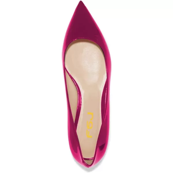 imageFSJ Women Novelty Pointed Toe Pumps Slip On Multicolored Flats Summer Holiday Casual Dress Shoes Size 415 USFuchsia