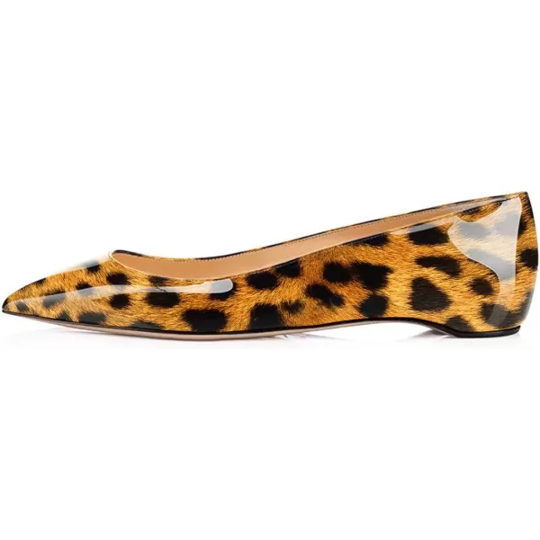 imageFSJ Women Novelty Pointed Toe Pumps Slip On Multicolored Flats Summer Holiday Casual Dress Shoes Size 415 USLeopard