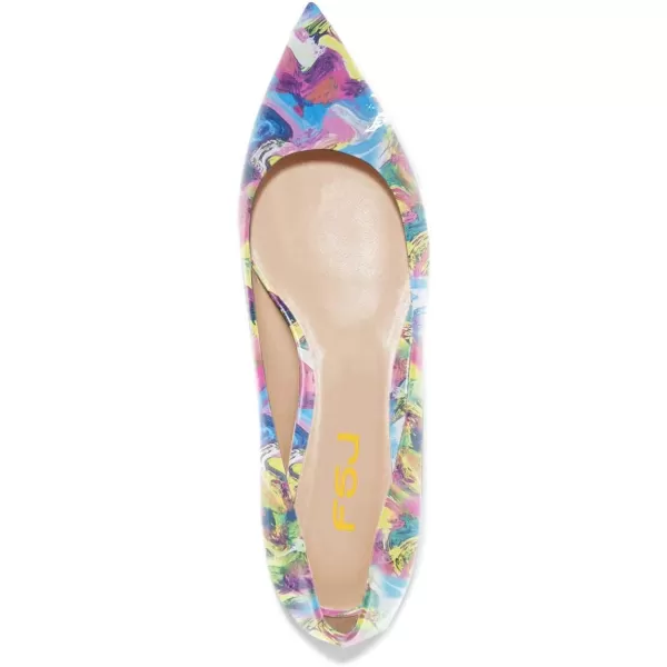 imageFSJ Women Novelty Pointed Toe Pumps Slip On Multicolored Flats Summer Holiday Casual Dress Shoes Size 415 USMulticolor