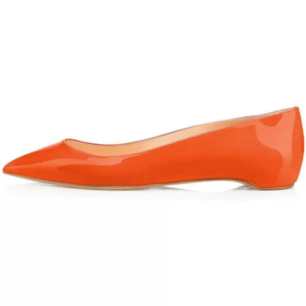 imageFSJ Women Novelty Pointed Toe Pumps Slip On Multicolored Flats Summer Holiday Casual Dress Shoes Size 415 USOrange