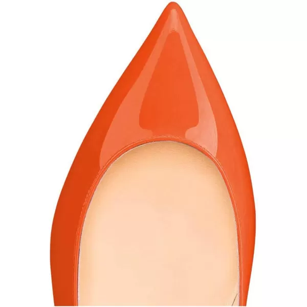 imageFSJ Women Novelty Pointed Toe Pumps Slip On Multicolored Flats Summer Holiday Casual Dress Shoes Size 415 USOrange