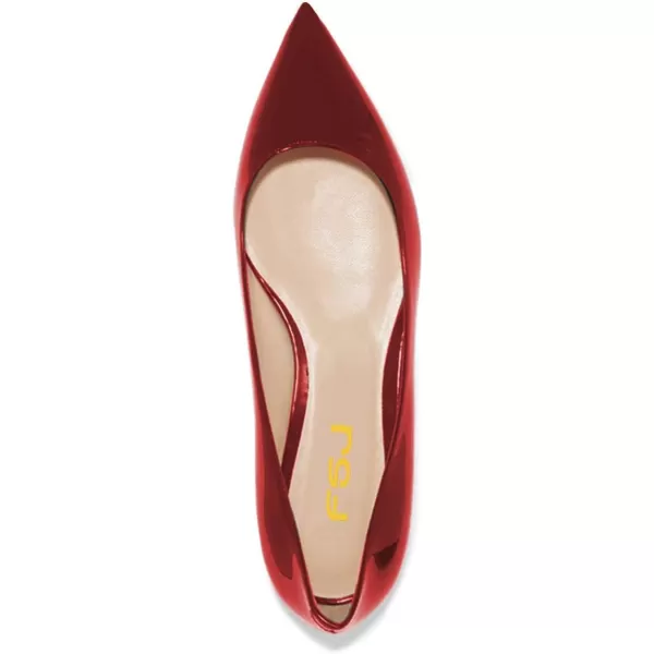 imageFSJ Women Novelty Pointed Toe Pumps Slip On Multicolored Flats Summer Holiday Casual Dress Shoes Size 415 USRed
