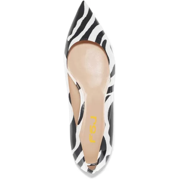 imageFSJ Women Novelty Pointed Toe Pumps Slip On Multicolored Flats Summer Holiday Casual Dress Shoes Size 415 USZebra