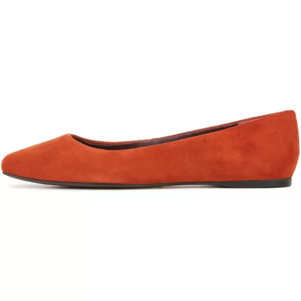 imageFSJ Women Square Closed Toe Flats Comfortable Soft Leather Ballet Flats Solid Slip On Daily Office Casual Shoes Size 415 USOrange Suede