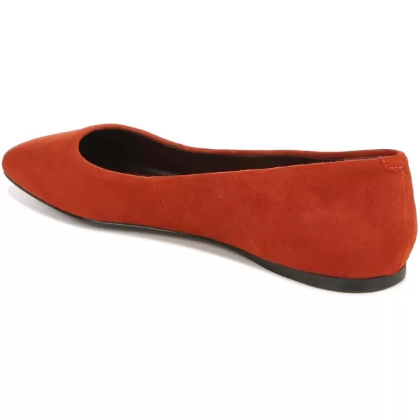 imageFSJ Women Square Closed Toe Flats Comfortable Soft Leather Ballet Flats Solid Slip On Daily Office Casual Shoes Size 415 USOrange Suede