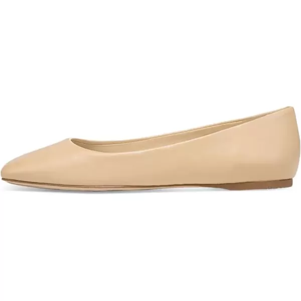 imageFSJ Women Square Closed Toe Flats Comfortable Soft Leather Ballet Flats Solid Slip On Daily Office Casual Shoes Size 415 USWheat