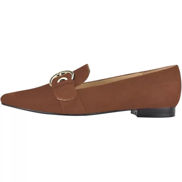 imageFSJ Women Squared Toe Loafers Comfort Slip On Flats Block Chunky Low Heel Buckle Decor Casual Dress Work Office Shoes Size 415 USBrown