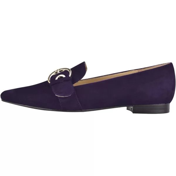 imageFSJ Women Squared Toe Loafers Comfort Slip On Flats Block Chunky Low Heel Buckle Decor Casual Dress Work Office Shoes Size 415 USPurple