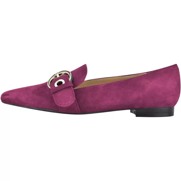 imageFSJ Women Squared Toe Loafers Comfort Slip On Flats Block Chunky Low Heel Buckle Decor Casual Dress Work Office Shoes Size 415 USViolet Red