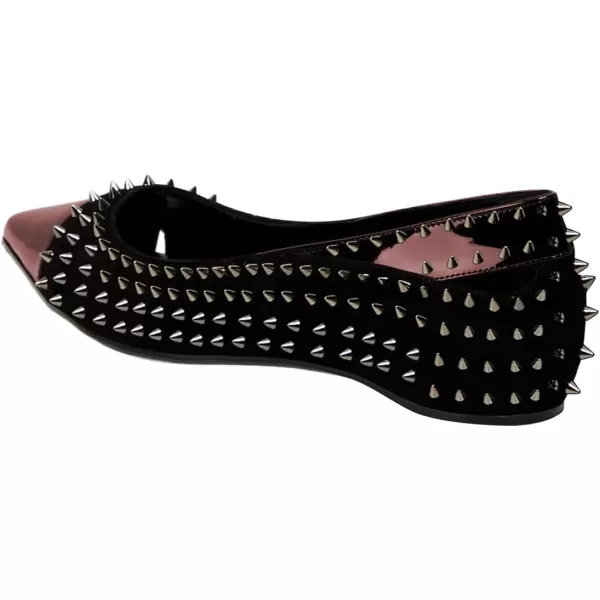 imageFSJ Women Stylish Pointed Cap Toe Studded Flats Comfortable Low Heel Slip On Rivets Pumps Evening Sexy Dress Shoes Size 416 USSorrel