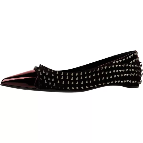 imageFSJ Women Stylish Pointed Cap Toe Studded Flats Comfortable Low Heel Slip On Rivets Pumps Evening Sexy Dress Shoes Size 416 USSorrel