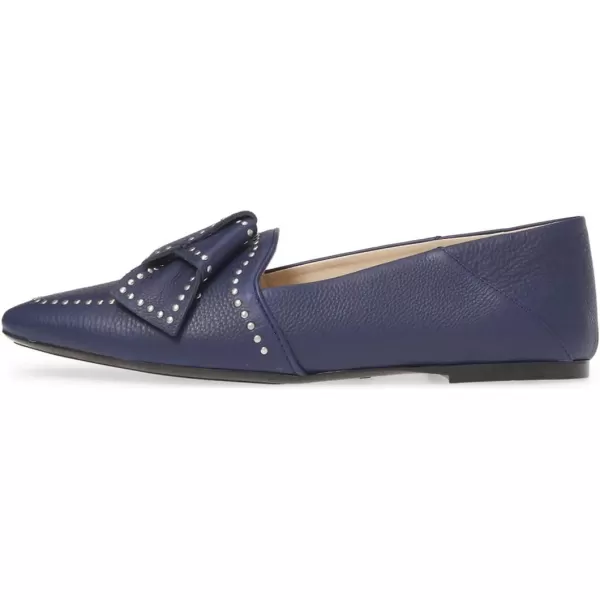 imageFSJ Women Trendy Point Toe Studs Loafer Flats Slip On Low Heels Pumps Bowknot Comfort Casual Formal Dress Shoes Size 415 USBlue