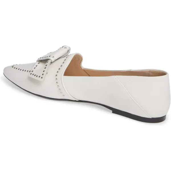 imageFSJ Women Trendy Point Toe Studs Loafer Flats Slip On Low Heels Pumps Bowknot Comfort Casual Formal Dress Shoes Size 415 USWhite