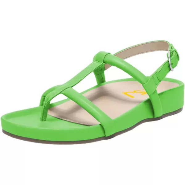 imageFSJ Women Classic Open Toe Thong Sandals Thick Sole Comfy Summer Beach Holiday Casual Walking Flat Shoes Size 415 USGreen