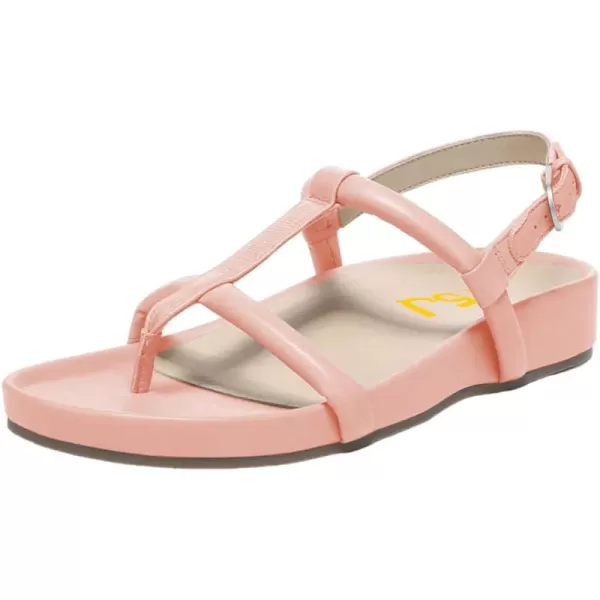 imageFSJ Women Classic Open Toe Thong Sandals Thick Sole Comfy Summer Beach Holiday Casual Walking Flat Shoes Size 415 USPink