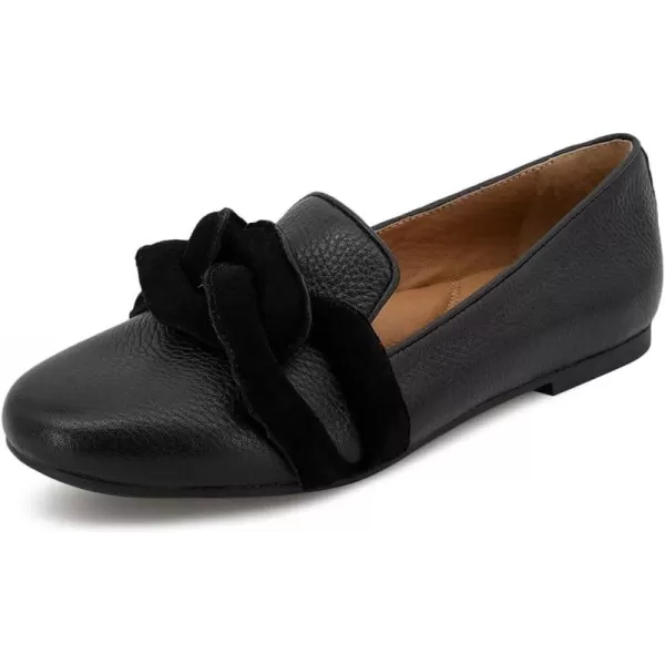 imageFSJ Women Comfort Closed Round Toe Slip On Loafers Flat Heel Soft Insole Ladies Casual Daily Shoes Size 415 USBlack