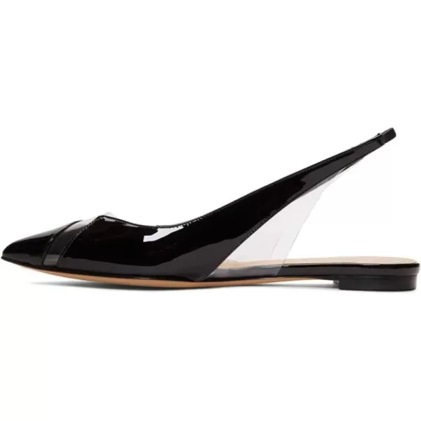 imageFSJ Women Fashion Clear Ballet Pointed Toe Slingback Pumps Low Heels Comfotable Casual Shoes Size 415 USBlack