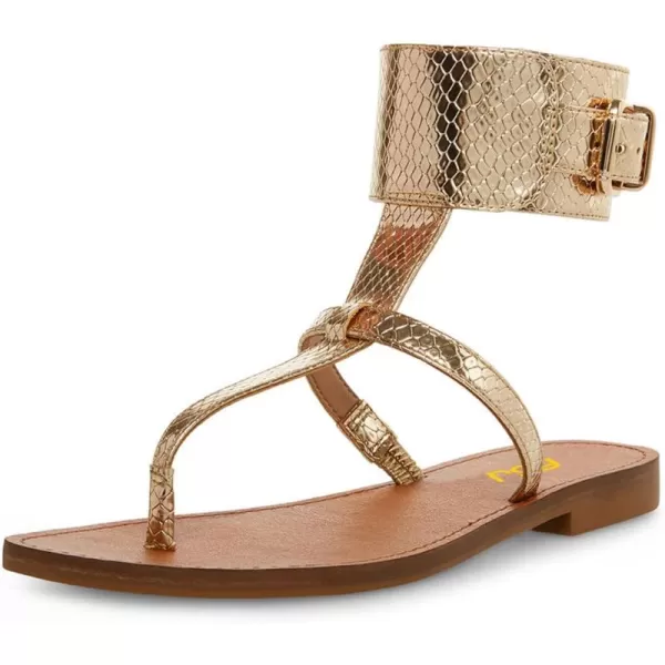 imageFSJ Women Flat Thong Sandals Open Toe Wide Ankle Strap Flip Flops Summer Gladiator Sandals Holiday Beach Shoes Size 415 USGold