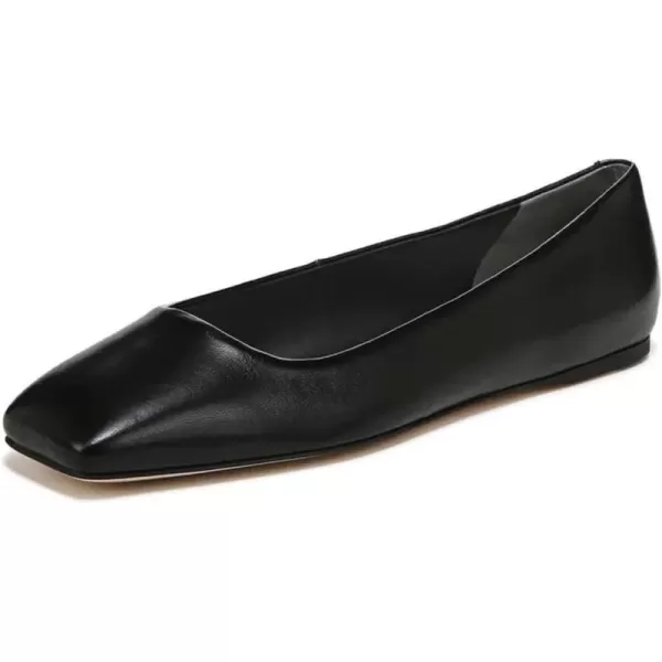 imageFSJ Women Square Closed Toe Flats Comfortable Soft Leather Ballet Flats Solid Slip On Daily Office Casual Shoes Size 415 USBlack