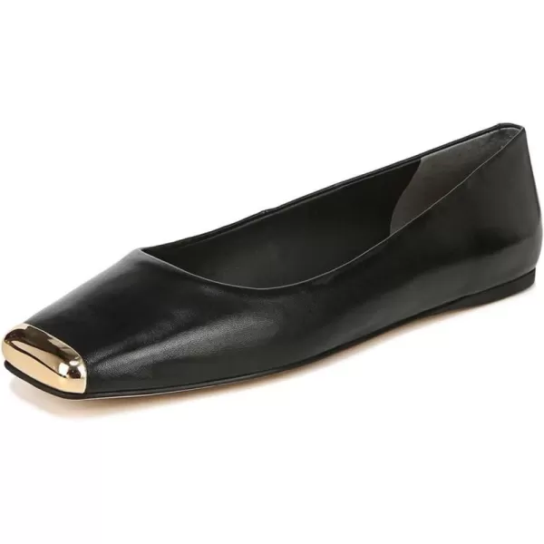 imageFSJ Women Square Closed Toe Flats Comfortable Soft Leather Ballet Flats Solid Slip On Daily Office Casual Shoes Size 415 USBlack Captoe