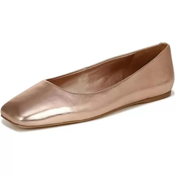 imageFSJ Women Square Closed Toe Flats Comfortable Soft Leather Ballet Flats Solid Slip On Daily Office Casual Shoes Size 415 USGold