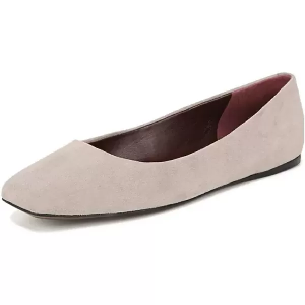 imageFSJ Women Square Closed Toe Flats Comfortable Soft Leather Ballet Flats Solid Slip On Daily Office Casual Shoes Size 415 USGrey Suede