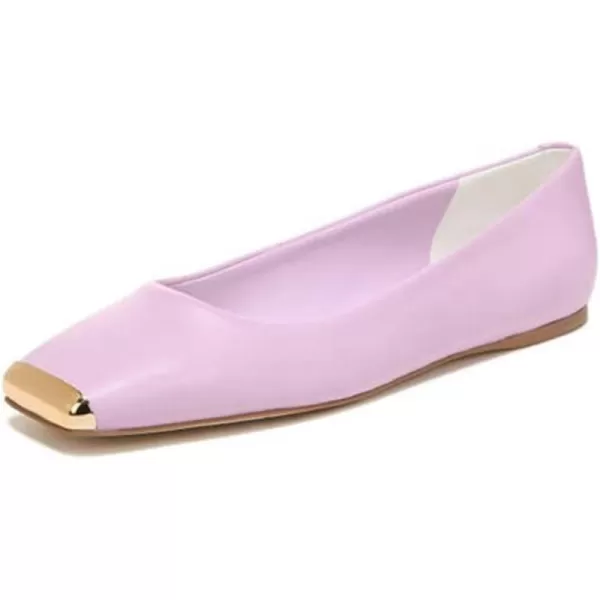 imageFSJ Women Square Closed Toe Flats Comfortable Soft Leather Ballet Flats Solid Slip On Daily Office Casual Shoes Size 415 USLavender Captoe