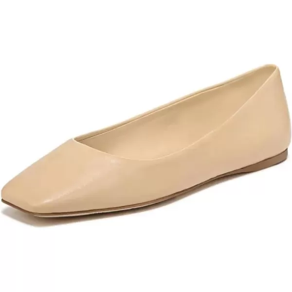 imageFSJ Women Square Closed Toe Flats Comfortable Soft Leather Ballet Flats Solid Slip On Daily Office Casual Shoes Size 415 USWheat