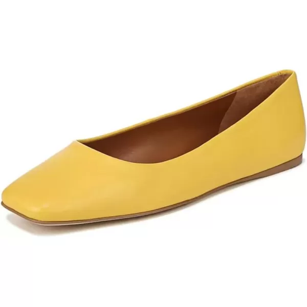 imageFSJ Women Square Closed Toe Flats Comfortable Soft Leather Ballet Flats Solid Slip On Daily Office Casual Shoes Size 415 USYellow