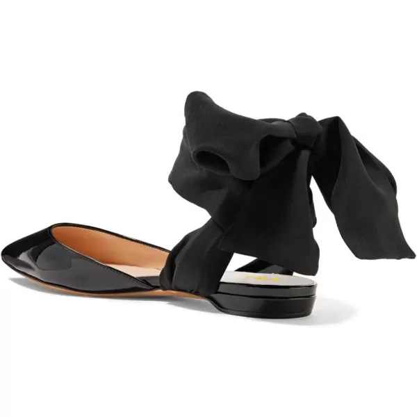 imageFSJ Women Ankle Wrap Lace Up Flat Shoes Pointed Toe Low Heel Dorsay Slingback Dancing Party Dress Pumps Size 415 USBlack