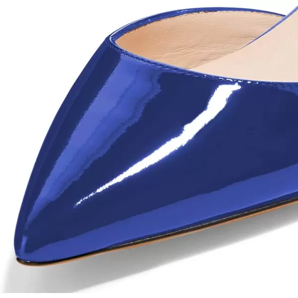 imageFSJ Women Ankle Wrap Lace Up Flat Shoes Pointed Toe Low Heel Dorsay Slingback Dancing Party Dress Pumps Size 415 USBlue