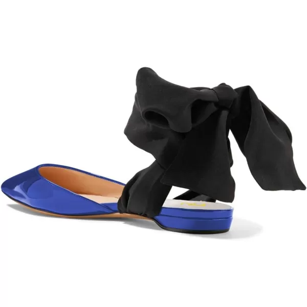 imageFSJ Women Ankle Wrap Lace Up Flat Shoes Pointed Toe Low Heel Dorsay Slingback Dancing Party Dress Pumps Size 415 USBlue