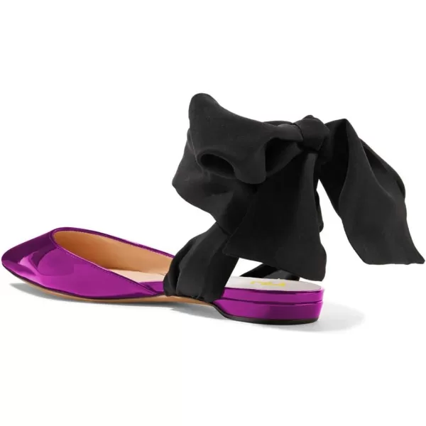 imageFSJ Women Ankle Wrap Lace Up Flat Shoes Pointed Toe Low Heel Dorsay Slingback Dancing Party Dress Pumps Size 415 USPurple