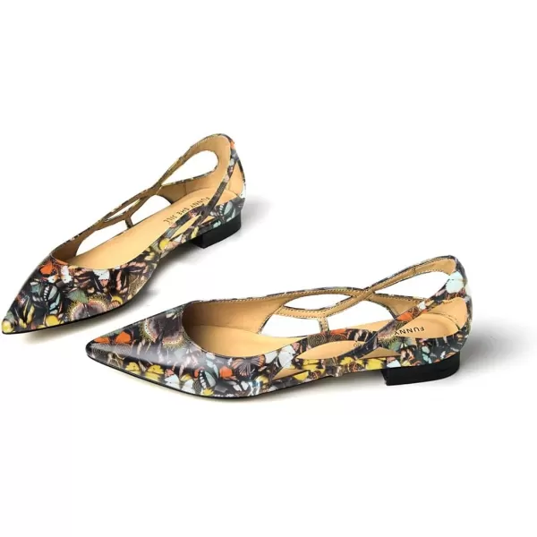imageFSJ Women Classic Pointed Toe Flats Block Low Heel Pumps Irregular Cutout Slip on Shoes for Office Outfit Size 415 USButterfly