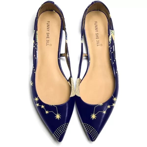 imageFSJ Women Classic Pointed Toe Flats Block Low Heel Pumps Irregular Cutout Slip on Shoes for Office Outfit Size 415 USConstellation