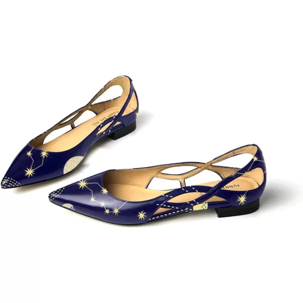 imageFSJ Women Classic Pointed Toe Flats Block Low Heel Pumps Irregular Cutout Slip on Shoes for Office Outfit Size 415 USConstellation