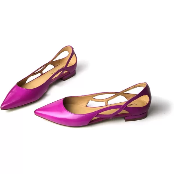 imageFSJ Women Classic Pointed Toe Flats Block Low Heel Pumps Irregular Cutout Slip on Shoes for Office Outfit Size 415 USFushcia