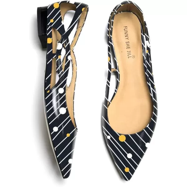 imageFSJ Women Classic Pointed Toe Flats Block Low Heel Pumps Irregular Cutout Slip on Shoes for Office Outfit Size 415 USPlanet