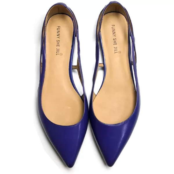 imageFSJ Women Classic Pointed Toe Flats Block Low Heel Pumps Irregular Cutout Slip on Shoes for Office Outfit Size 415 USPurple