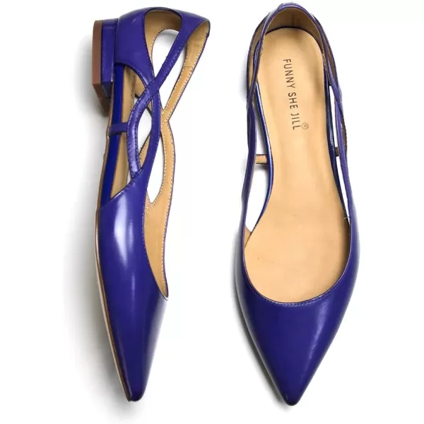 imageFSJ Women Classic Pointed Toe Flats Block Low Heel Pumps Irregular Cutout Slip on Shoes for Office Outfit Size 415 USPurple