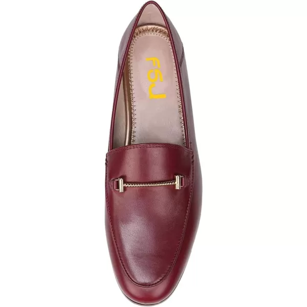 imageFSJ Women Classic Round Toe Flats Pumps Low Heels Slip On Loafers Comfortable Shoes Size 415 USWine