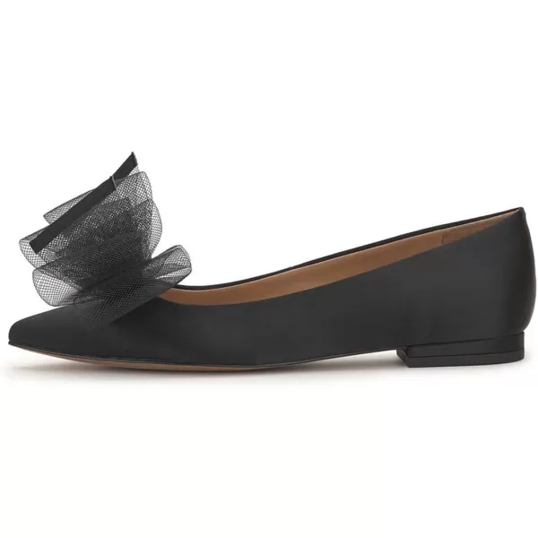 imageFSJ Women Classy Mesh Bowknot Ballet Flats Closed Toe Girls Daily Cozy Comfort Slip On Low Heel Dress Shoes Size 415 USBlack