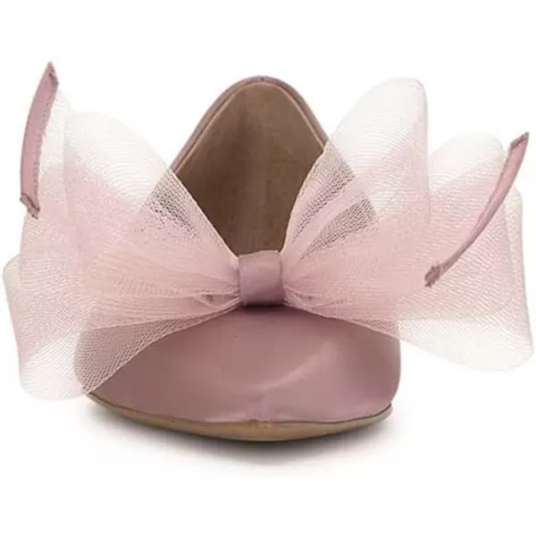 imageFSJ Women Classy Mesh Bowknot Ballet Flats Closed Toe Girls Daily Cozy Comfort Slip On Low Heel Dress Shoes Size 415 USMistyrose