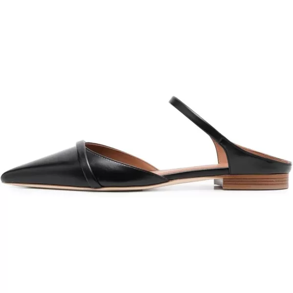 imageFSJ Women Closed Pointed Toe Flat Sandals with Strap Backless Slip On Cute Slides Ladies Casual Mules Comfortable Low heel Shoes Size 416 USBlack