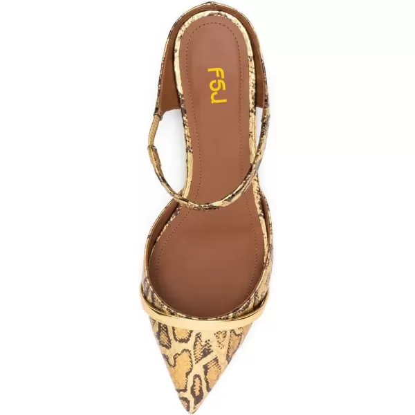 imageFSJ Women Closed Pointed Toe Flat Sandals with Strap Backless Slip On Cute Slides Ladies Casual Mules Comfortable Low heel Shoes Size 416 USGolden Pattern